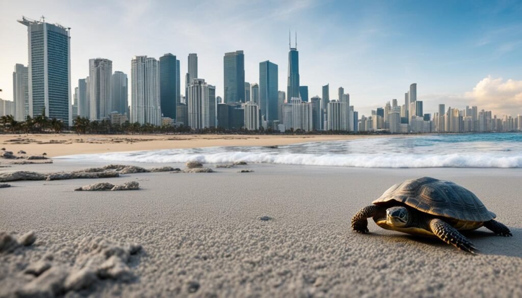 Desarrollo urbano afectando el hábitat de las tortugas marinas