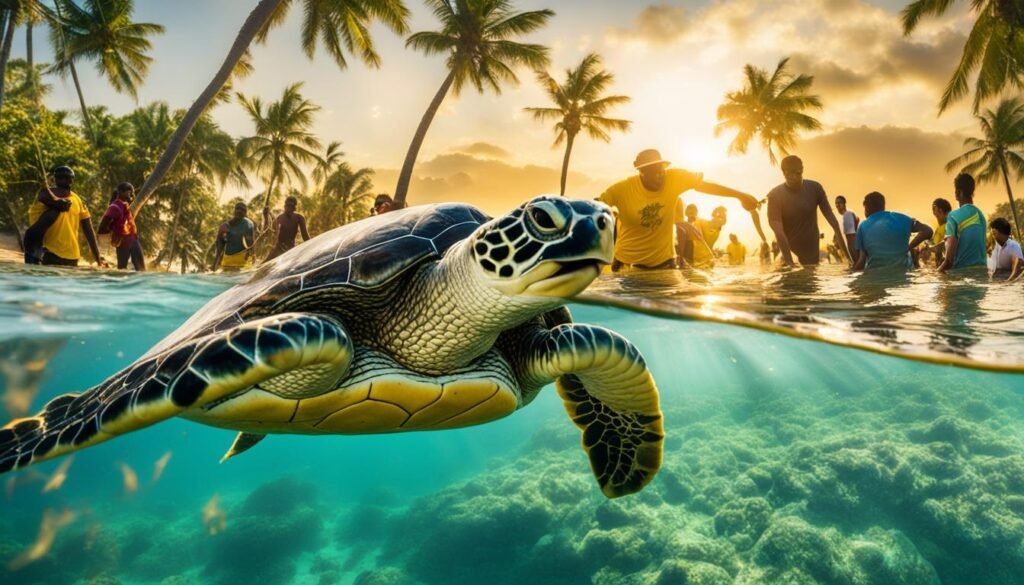 Protección de tortugas verdes